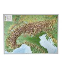 Reliefkarten 3D Reliefkarte Alpen 1:1.200.000 mit Aluahmen georelief GbR