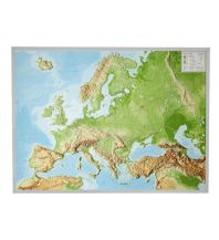 Reliefkarten 3D Reliefkarte Europa 1:8.000.000 mit Alurahmen georelief GbR