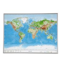 Raised Relief Maps 3D Reliefkarte Welt 1:53.500.000 ohne Rahmen georelief GbR