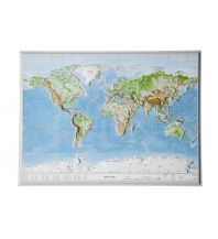 Raised Relief Maps 3D Reliefkarte Welt 1:107.000.000 ohne Rahmen georelief GbR