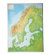 Raised Relief Maps Georelief 3D Reliefkarte - Skandinavien ohne Rahmen 1:2.900.000 georelief GbR