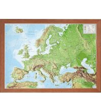 Raised Relief Maps Georelief 3D Reliefkarte - Europa klein mit Holzrahmen georelief GbR