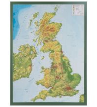Raised Relief Maps Georelief 3D Reliefkarte - United Kingdom mit Holzrahmen 1:1.400.000 georelief GbR