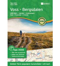 Hiking Maps Nordeca Topo3000 3007 Norwegen - Voss, Bergsdalen 1:50.000 Nordeca