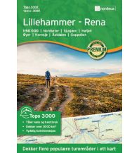 Hiking Maps Nordeca Topo3000 3008 Norwegen - Lillehammer, Rena 1:50.000 Nordeca