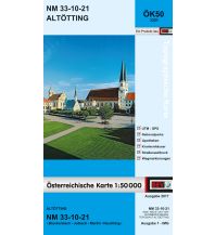 Wanderkarten Bayern BEV-Karte 3321, Altötting 1:50.000 BEV – Bundesamt für Eich- und Vermessungswesen