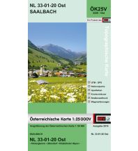 Wanderkarten Salzburg BEV-Karte 3220-Ost, Saalbach 1:25.000 BEV – Bundesamt für Eich- und Vermessungswesen