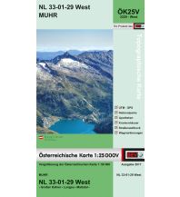 Wanderkarten Salzburg BEV-Karte 3229-West, Muhr 1:25.000 BEV – Bundesamt für Eich- und Vermessungswesen