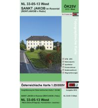 Wanderkarten Kärnten BEV-Karte 4113-West, Sankt Jakob im Rosental/Šentjakob v Rožu 1:25.000 BEV – Bundesamt für Eich- und Vermessungswesen