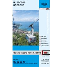 Wanderkarten Vorarlberg BEV-Karte 1218, Bregenz 1:50.000 BEV – Bundesamt für Eich- und Vermessungswesen