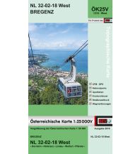 Hiking Maps Vorarlberg BEV-Karte 1218-West, Bregenz 1:25.000 BEV – Bundesamt für Eich- und Vermessungswesen