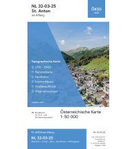 Wanderkarten Vorarlberg BEV-Karte 2225, Sankt Anton am Arlberg 1:50.000 BEV – Bundesamt für Eich- und Vermessungswesen