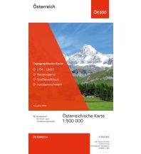 Road Maps Austria Topographische Karte ÖK500, Österreich physisch - gefaltet 1:500.000 BEV – Bundesamt für Eich- und Vermessungswesen