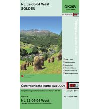 Wanderkarten Tirol BEV-Karte 2104-West, Sölden 1:25.000 BEV – Bundesamt für Eich- und Vermessungswesen
