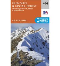 Wanderkarten Schottland OS Explorer Map 414 Großbritannien - Glen Shiel & Kintail Forest 1:25.000 Ordnance Survey UK