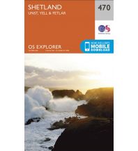 Wanderkarten Britische Inseln OS Explorer Map 470 Großbritannien - Shetland - Unst, Yell & Fetlar 1:25.000 Ordnance Survey UK