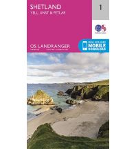 Hiking Maps Scotland OS Landranger 1 Großbritannien - Shetland - Yell, Unst & Fetlar 1:50.000 Ordnance Survey UK