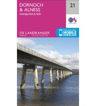 Hiking Maps OS Landranger Map 21 Großbritannien - Dornoch & Alness 1:50.000 Ordnance Survey UK