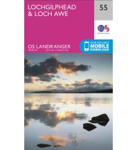 Hiking Maps Scotland OS Landranger Map 55, Lochgilphead & Loch Awe 1:50.000 Ordnance Survey UK