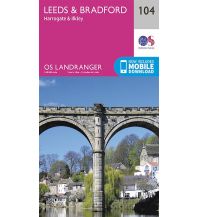 Hiking Maps OS Landranger 104 Großbritannien - Leeds & Bradford 1:50.000 Ordnance Survey UK