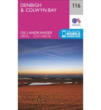 Hiking Maps Wales OS Landranger Map 116, Denbigh & Colwyn Bay 1:50.000 Ordnance Survey UK