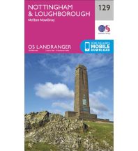 Hiking Maps Britain OS Landranger Map 129 Großbritannien - Nottingham & Loughborough 1:50.000 Ordnance Survey UK