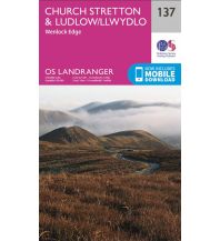 Hiking Maps OS Landranger Map 137 Großbritannien - Church Stretton & Ludlow / Llwydlo 1:50.000 Ordnance Survey UK