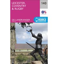 Hiking Maps Britain OS Landranger Map 140 Großbritannien - Leiceter, Coventry & Rugby 1:50.000 Ordnance Survey UK