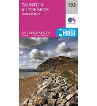 Hiking Maps England OS Landranger Map 193, Taunton & Lyme Regis 1:50.000 Ordnance Survey UK