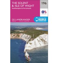 Hiking Maps England OS Landranger Map 196, The Solent & Isle of Wight 1:50.000 Ordnance Survey UK