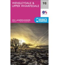 Wanderkarten England OS Landranger Map 98, Wensleydale & Upper Wharfedale 1:50.000 Ordnance Survey UK