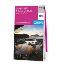 Hiking Maps England OS Landranger Map 203, Land's End & Isles of Scilly 1:50.000 Ordnance Survey UK