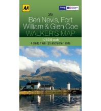 Wanderkarten Britische Inseln Ben Nevis, Fort William & Glen Coe AA Publishing
