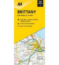 Road Maps AA Road Map France 1 - Brittany (Bretagne) 1:180.000 AA Publishing