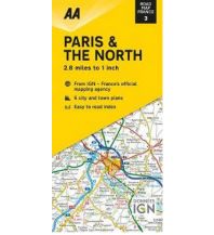Road Maps AA Road Map France 3 - Paris & The North 1:180.000 AA Publishing