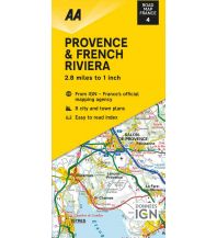 Straßenkarten AA Road Map France 4 - Provence & French Riviera 1:180.000 AA Publishing