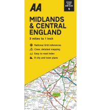 Straßenkarten Midlands & Central England 1 : 200. 000 AA Publishing