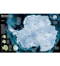 Poster and Wall Maps Antarctica Satellite View laminated 1:9.200.000 National Geographic Society Maps