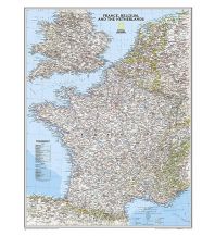 Poster und Wandkarten France - BeNeLux classic laminiert 1:1.953.000 National Geographic Society Maps