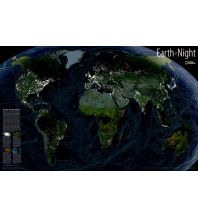 Poster and Wall Maps Earth at Night laminated National Geographic Society Maps