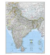 Poster and Wall Maps India Classic laminated 1:6.450.000 National Geographic Society Maps