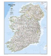 Poster and Wall Maps Ireland Classic laminated 1:550.000 National Geographic Society Maps