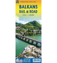Hiking Maps Serbia + Montenegro Balkans Rail & Road 1:1.900.000 ITMB