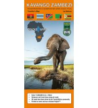 Road Maps Africa Tracks4Africa Road Map - Kavango Zambezi - Transfrontier Conservation Area Tracks 4 Africa