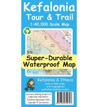Inselkarten Ionisches Meer Discovery super-durable waterproof Map Kefalonia & Ithaca Tour & Trail 1:40.000 Discovery Walking Guides Ltd.