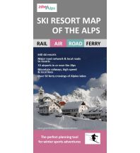 Winter Sports Ski Resort Map of the Alps 1:1.336.000 Craenen