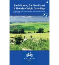 Radkarten UK Cycle Map 4, South Downs, The New Forest, and The Isle of Wight 1:100.000 Cordee