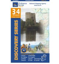 Wanderkarten OSi Discovery Map 34 Irland - Longford, Leitrim, Meath, Westmeath 1:50.000 Ordnance Survey UK