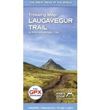 Long Distance Hiking Trekking Map: Iceland's Laugavegur Trail Knife Edge