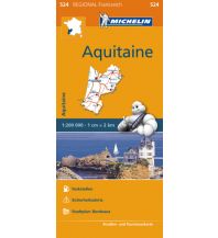 Straßenkarten Frankreich Michelin Straßenkarte Regional 524 Frankreich, Aquitaine 1:200.000 Michelin